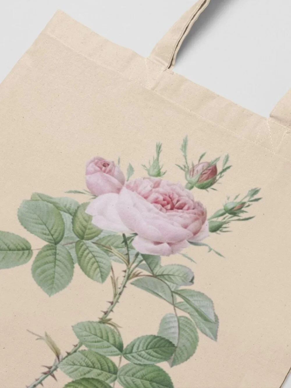 Rose Of Perfume Vintage Floral Print Graphic Canvas Tote Bag
